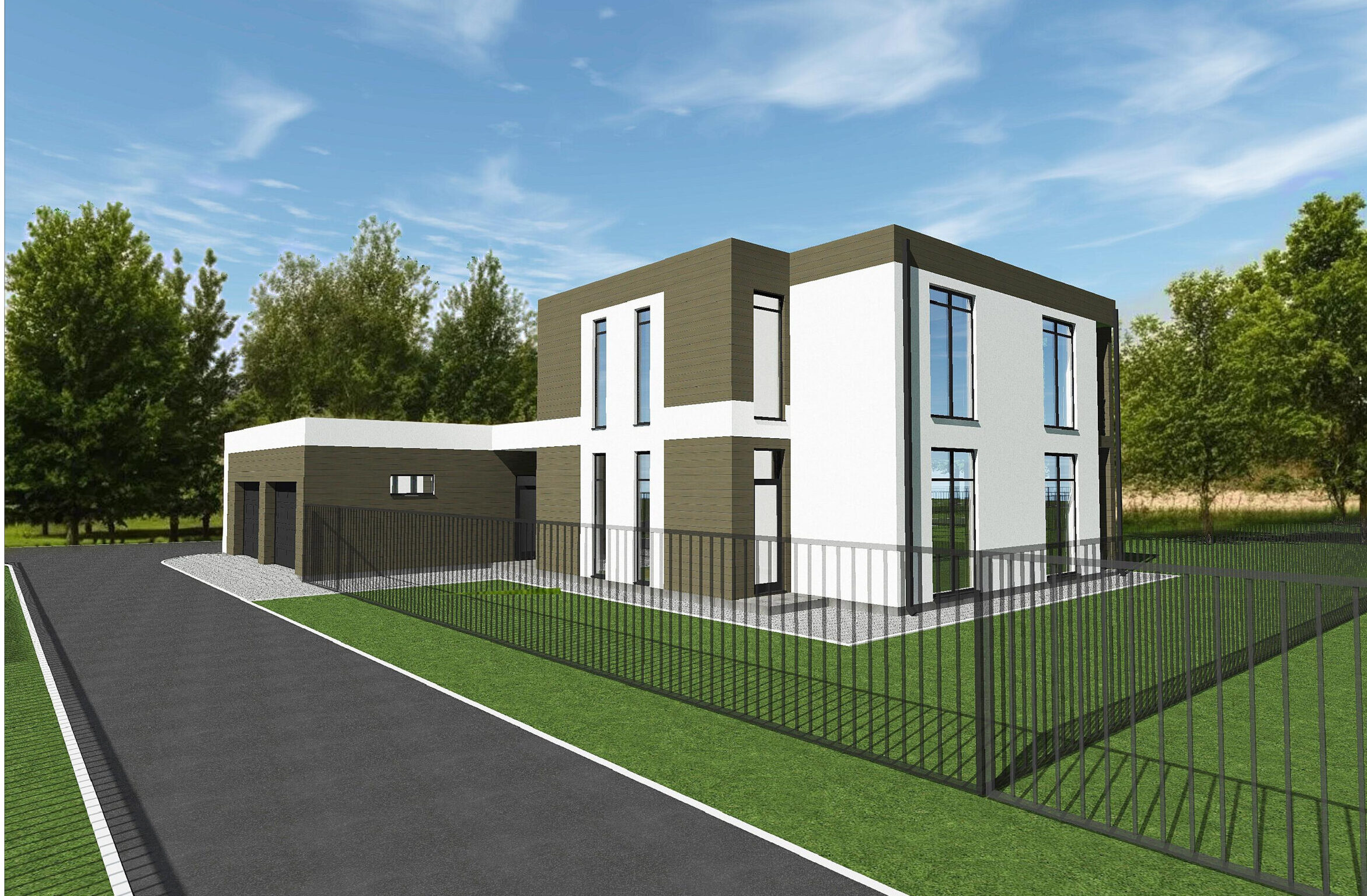 индивидуальный проект двухэтажного дома и гаража